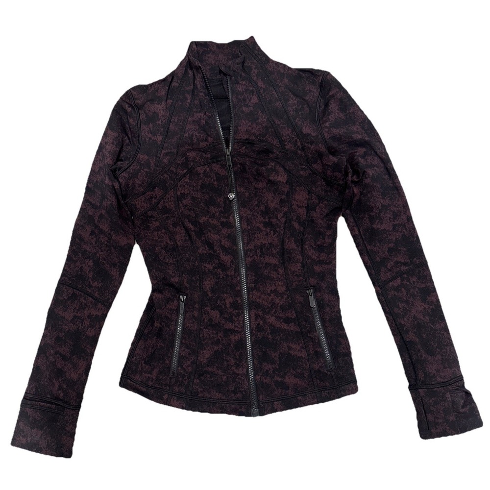 Lululemon Define Jacket Luxtreme Misted Jacquard Black & Black Cherry Size 4